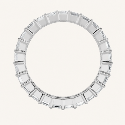 5.75CT Emerald Cut Lab Grown Diamond Split Prong Eternity Ring