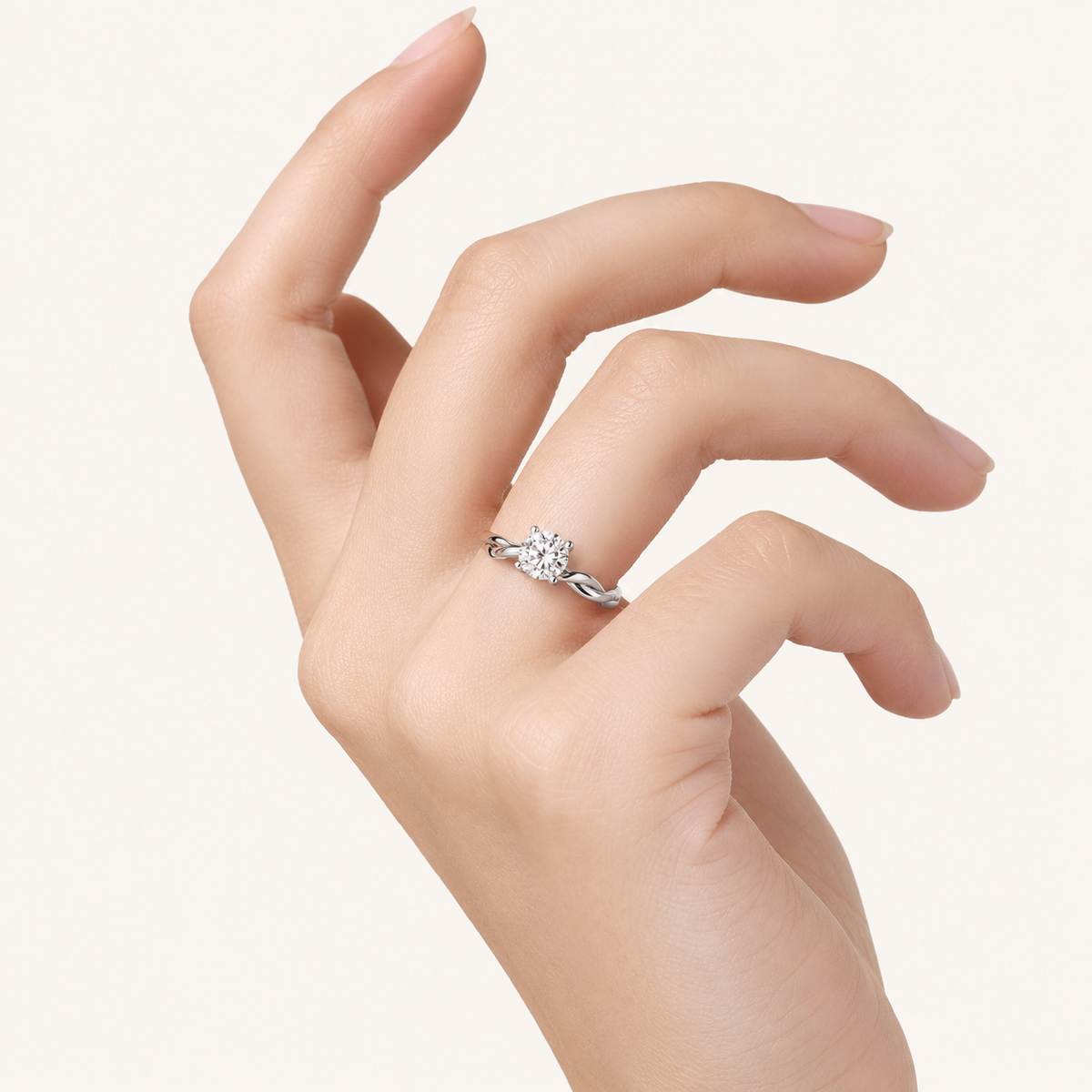 1CT Round Cut Lab Grown Diamond Solitaire Ring