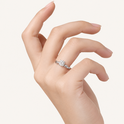 1CT Round Cut Lab Grown Diamond Solitaire Ring