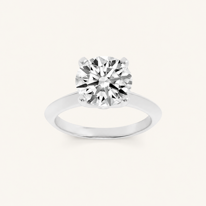 1CT Round Cut Lab Grown Diamond Knife Edge Shank Solitaire Engagement Ring