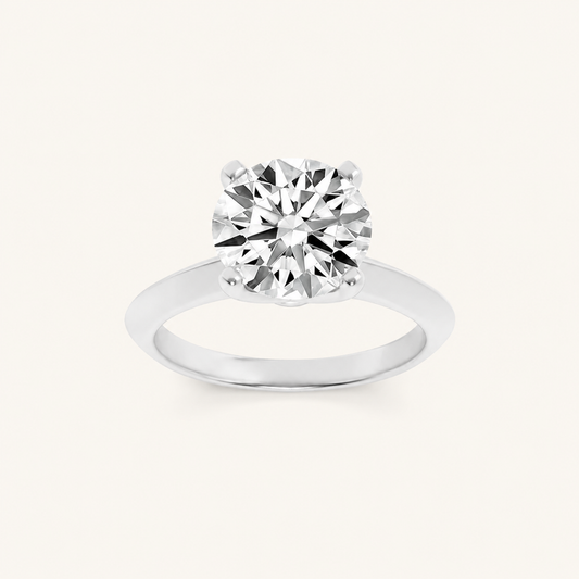 1CT Round Cut Lab Grown Diamond Knife Edge Shank Solitaire Engagement Ring