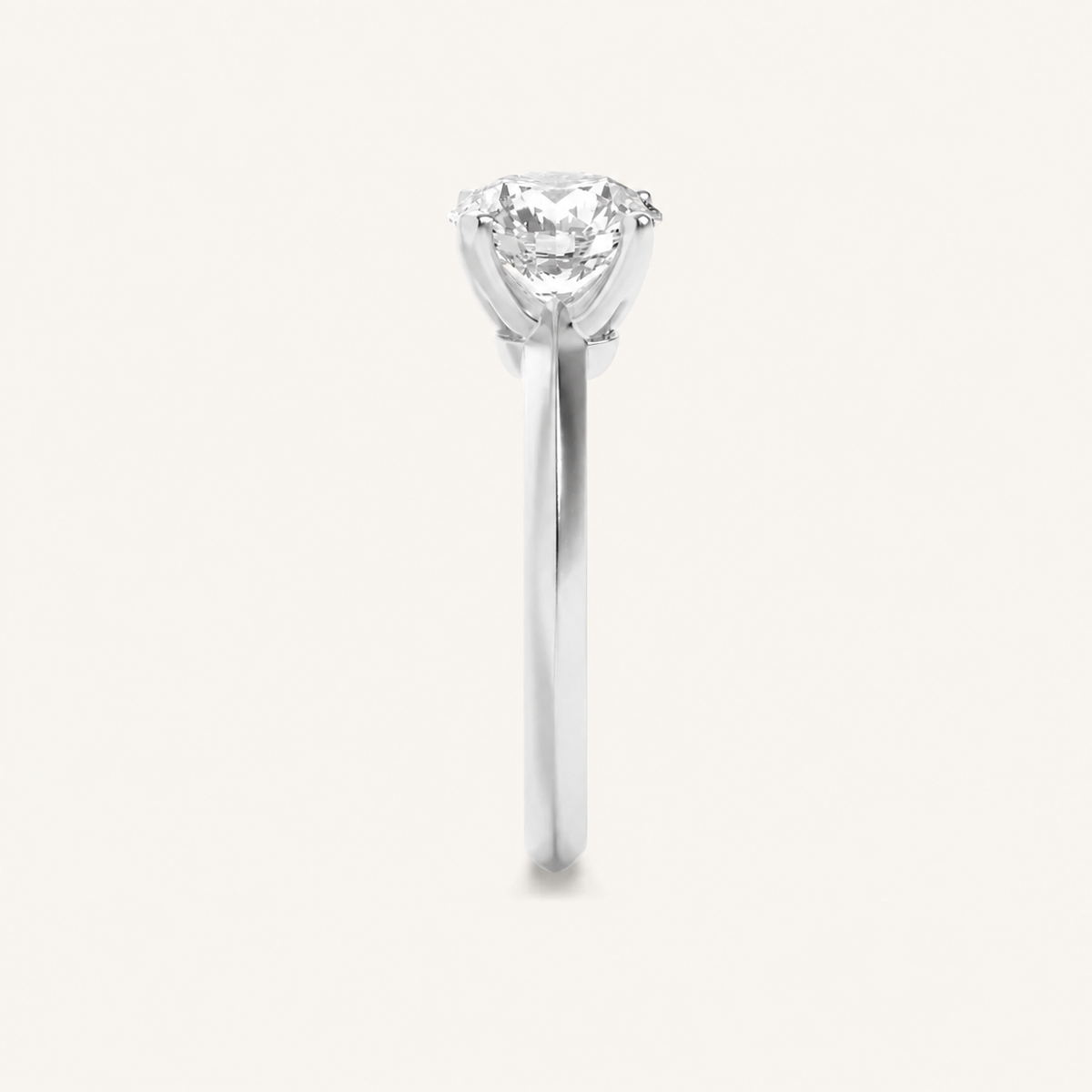 1CT Round Cut Lab Grown Diamond Knife Edge Shank Solitaire Engagement Ring