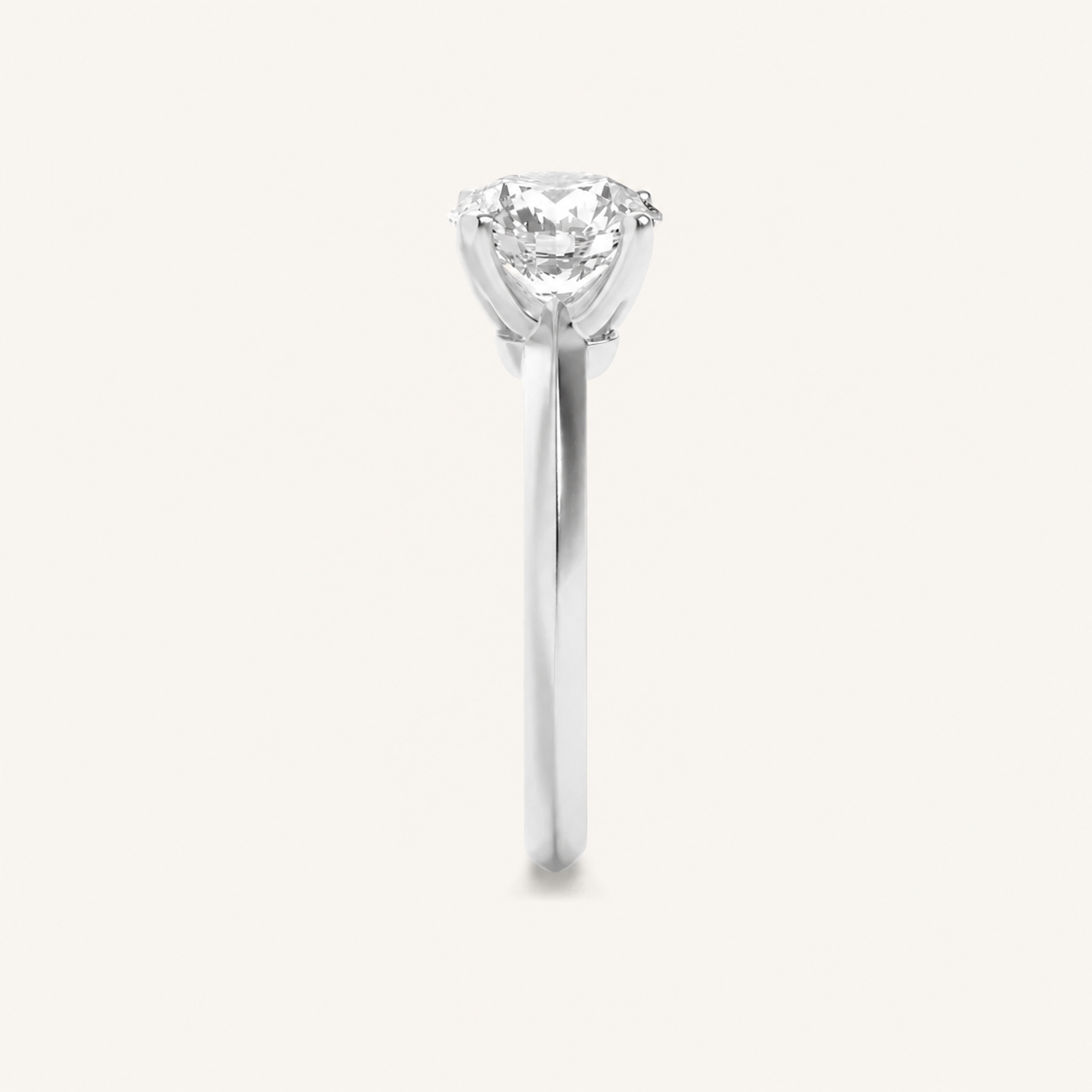 1CT Round Cut Lab Grown Diamond Knife Edge Shank Solitaire Engagement Ring