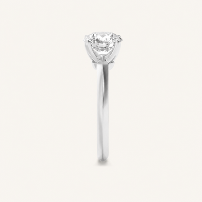 1CT Round Cut Lab Grown Diamond Knife Edge Shank Solitaire Engagement Ring
