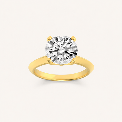 1CT Round Cut Lab Grown Diamond Knife Edge Shank Solitaire Engagement Ring