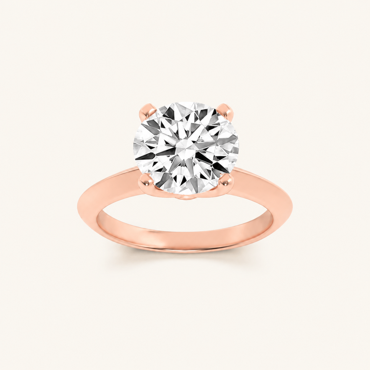 1CT Round Cut Lab Grown Diamond Knife Edge Shank Solitaire Engagement Ring