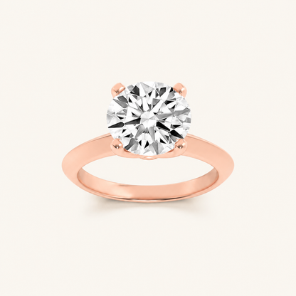 1CT Round Cut Lab Grown Diamond Knife Edge Shank Solitaire Engagement Ring
