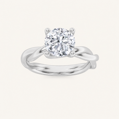 1CT Round Cut Lab Grown Diamond Solitaire Ring