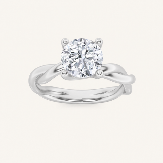 1CT Round Cut Lab Grown Diamond Solitaire Ring