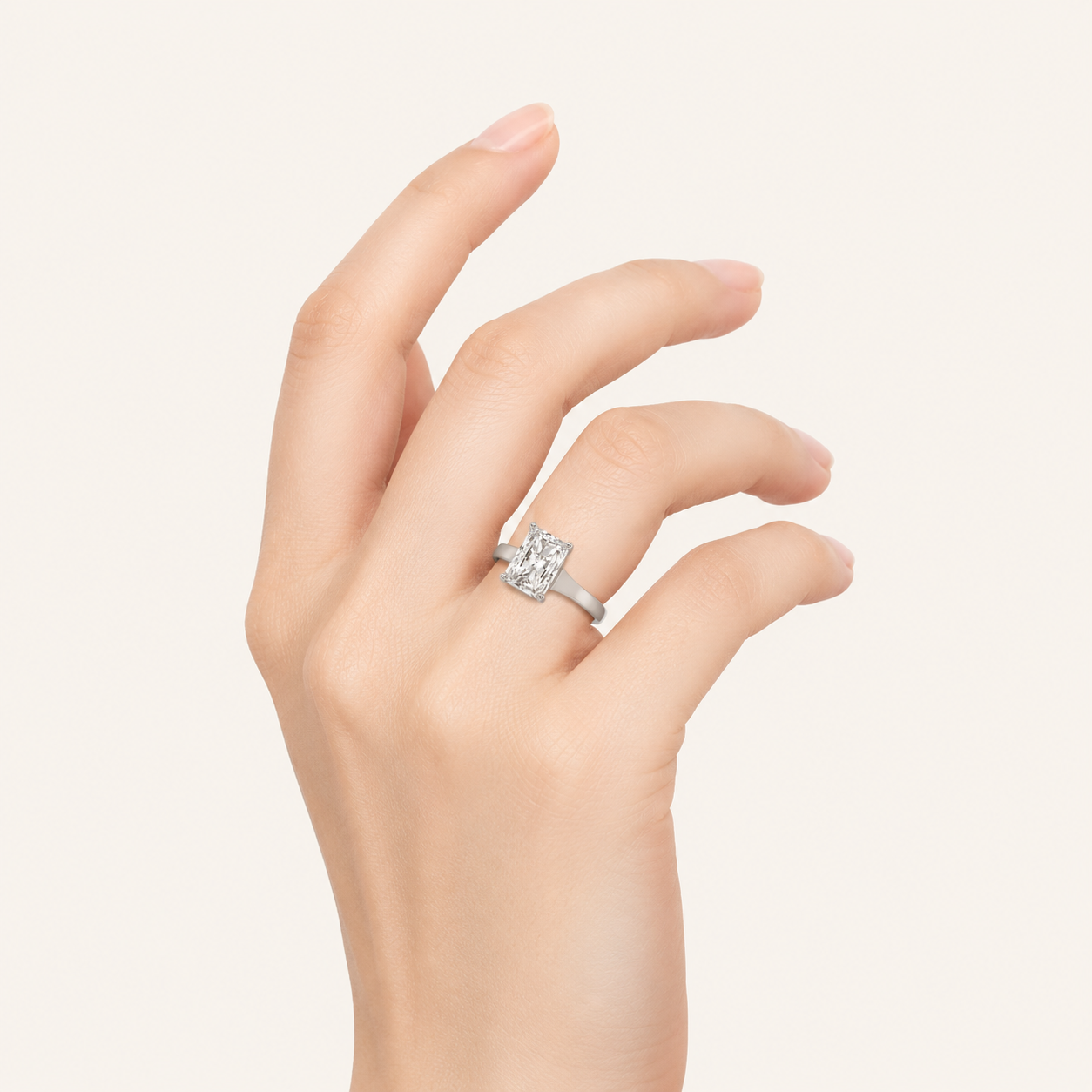 1CT Radiant Cut Lab Grown Diamond Solitaire Ring