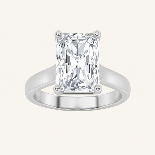 1CT Radiant Cut Lab Grown Diamond Solitaire Ring