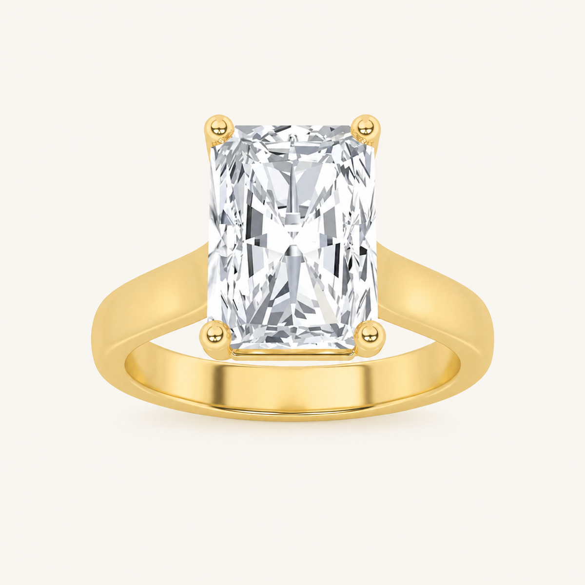1CT Radiant Cut Lab Grown Diamond Solitaire Ring