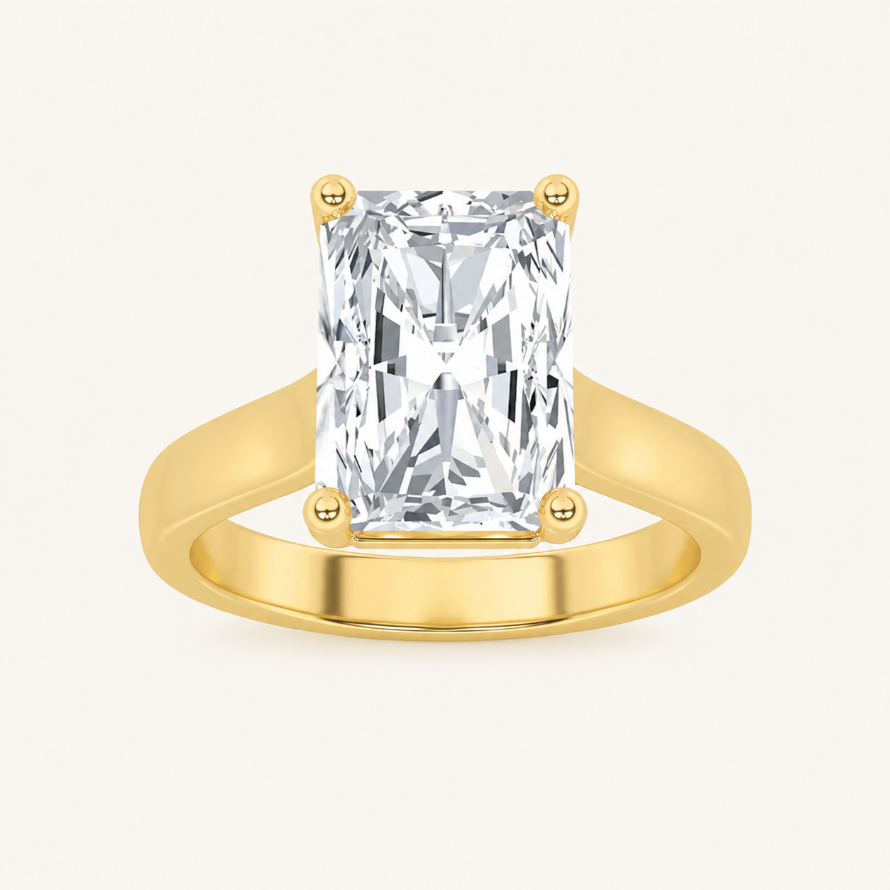 1CT Radiant Cut Lab Grown Diamond Solitaire Ring