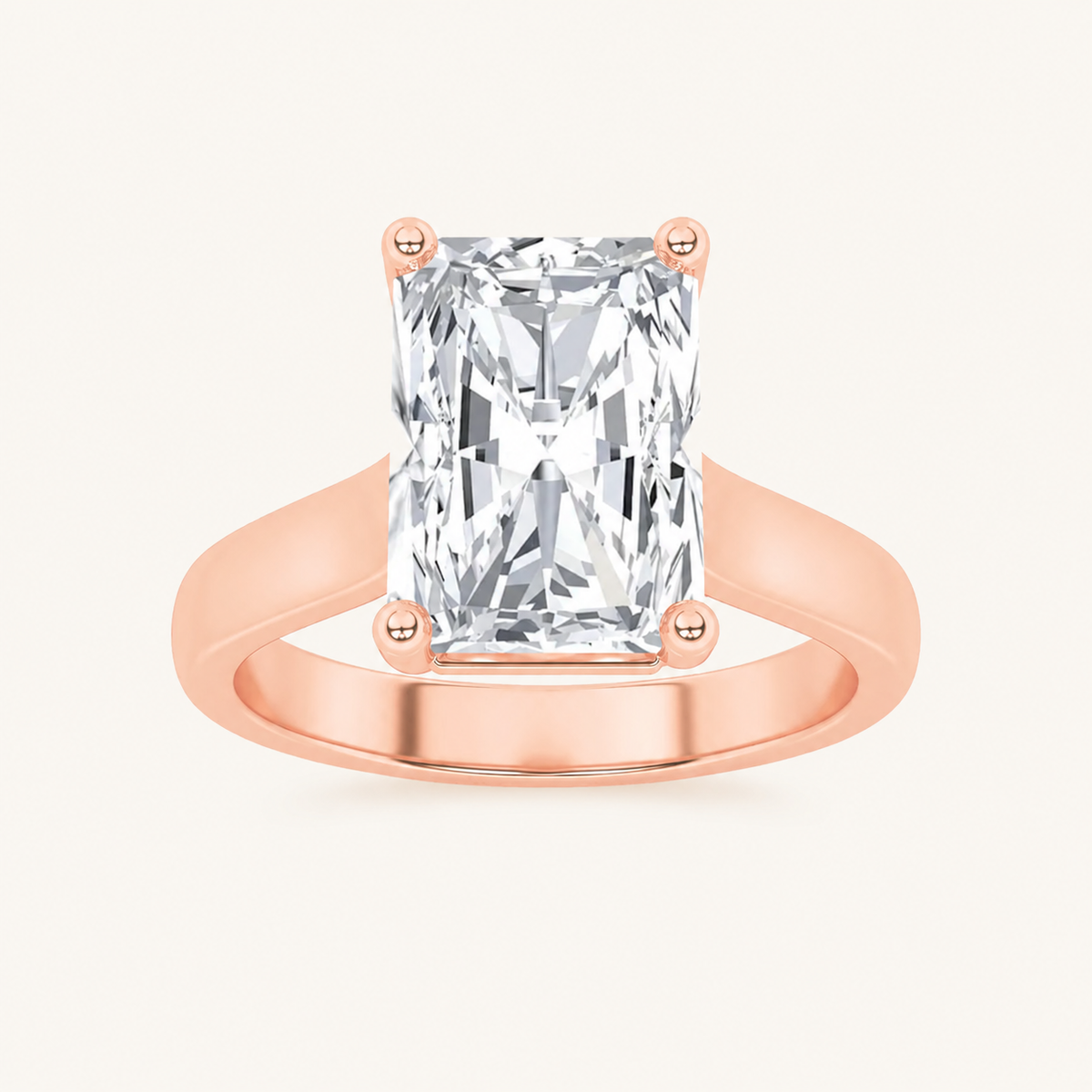 1CT Radiant Cut Lab Grown Diamond Solitaire Ring