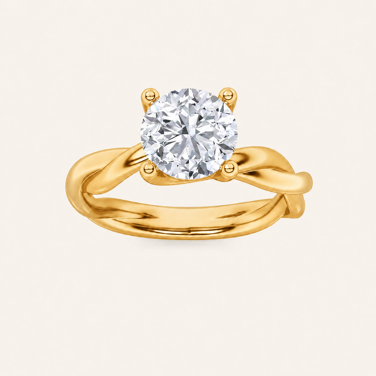 1CT Round Cut Lab Grown Diamond Solitaire Ring