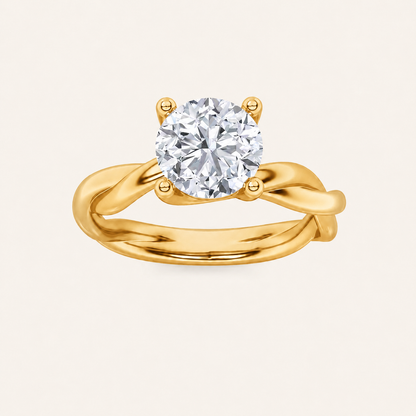 1CT Round Cut Lab Grown Diamond Solitaire Ring