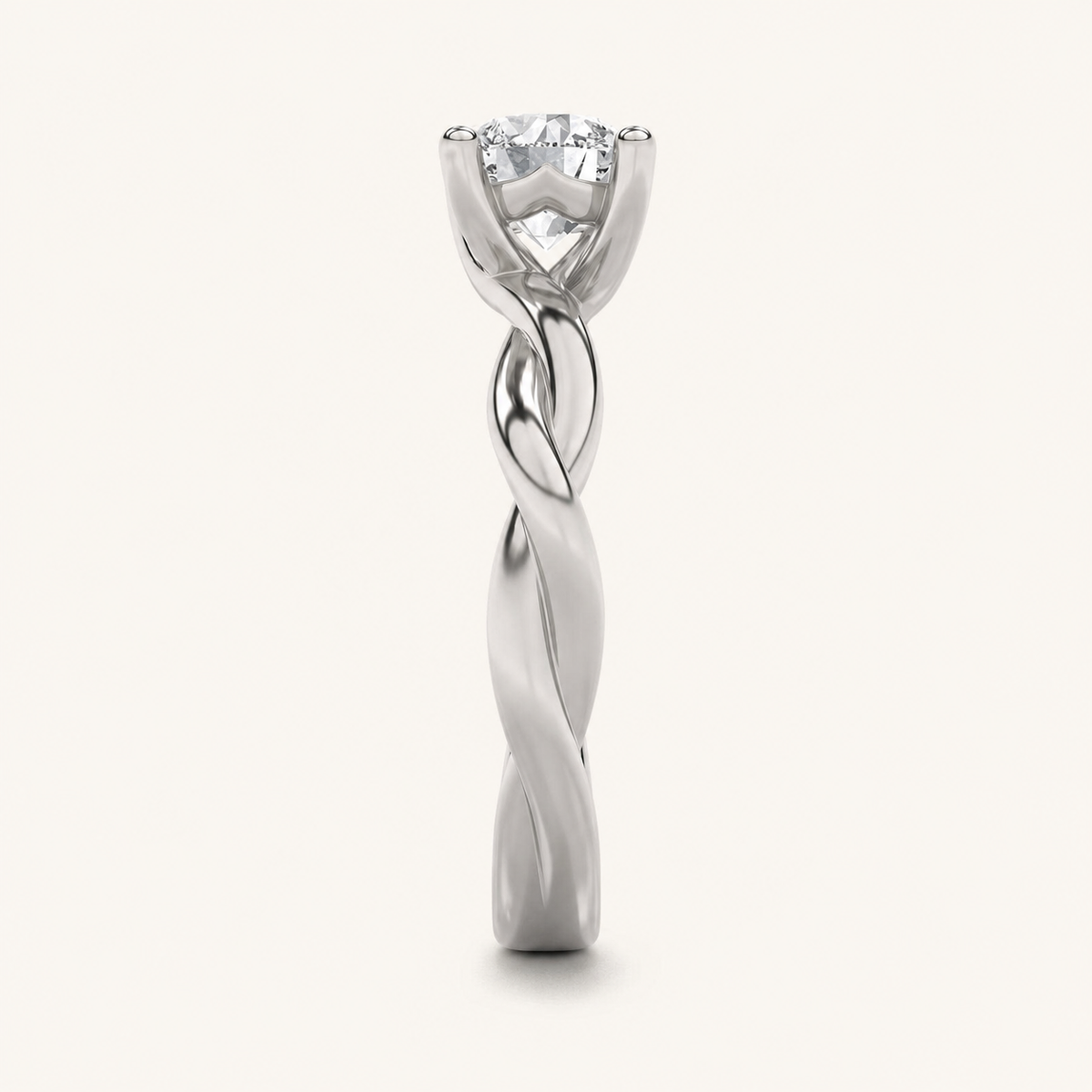 1CT Round Cut Lab Grown Diamond Solitaire Ring