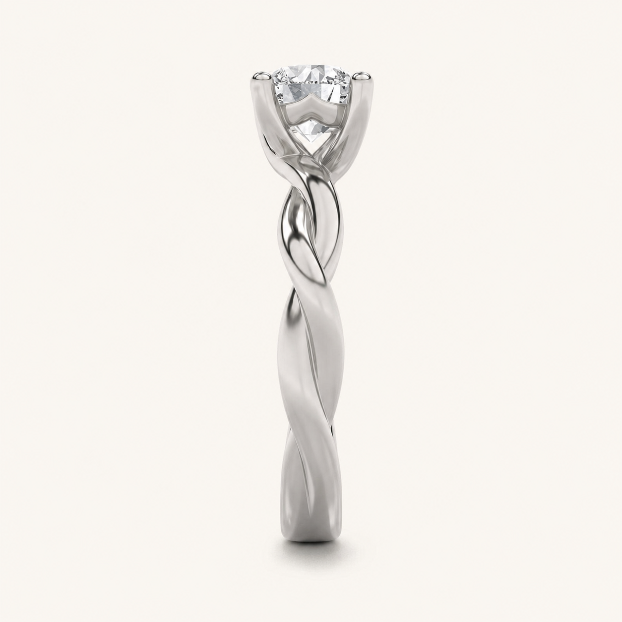 1CT Round Cut Lab Grown Diamond Solitaire Ring