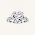 1.5CT Heart Cut Lab Grown Diamond Heart Shaped Halo Ring