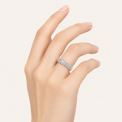 4.5CT Oval Cut Lab Grown Diamond Split Prong Eternity Ring