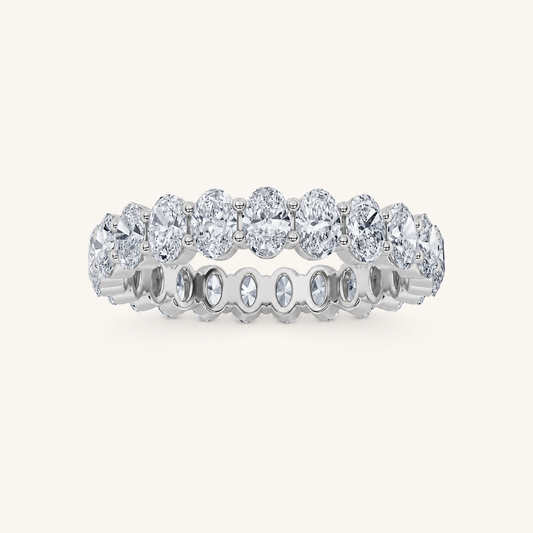 4.25CT Oval Cut Lab Grown Diamond Split Prong Eternity Ring