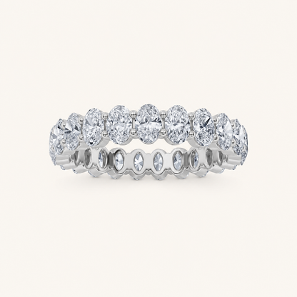 4.75CT Oval Cut Lab Grown Diamond Split Prong Eternity Ring