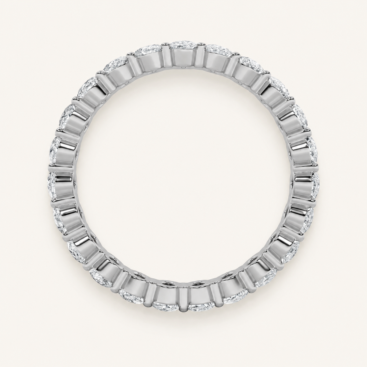 4.75CT Oval Cut Lab Grown Diamond Split Prong Eternity Ring