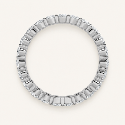 4.25CT Oval Cut Lab Grown Diamond Split Prong Eternity Ring