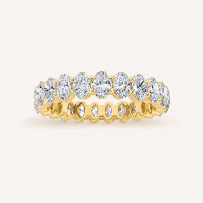 4.5CT Oval Cut Lab Grown Diamond Split Prong Eternity Ring