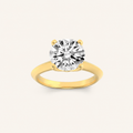 1.5CT Round Cut Lab Grown Diamond Knife Edge Shank Solitaire Engagement Ring