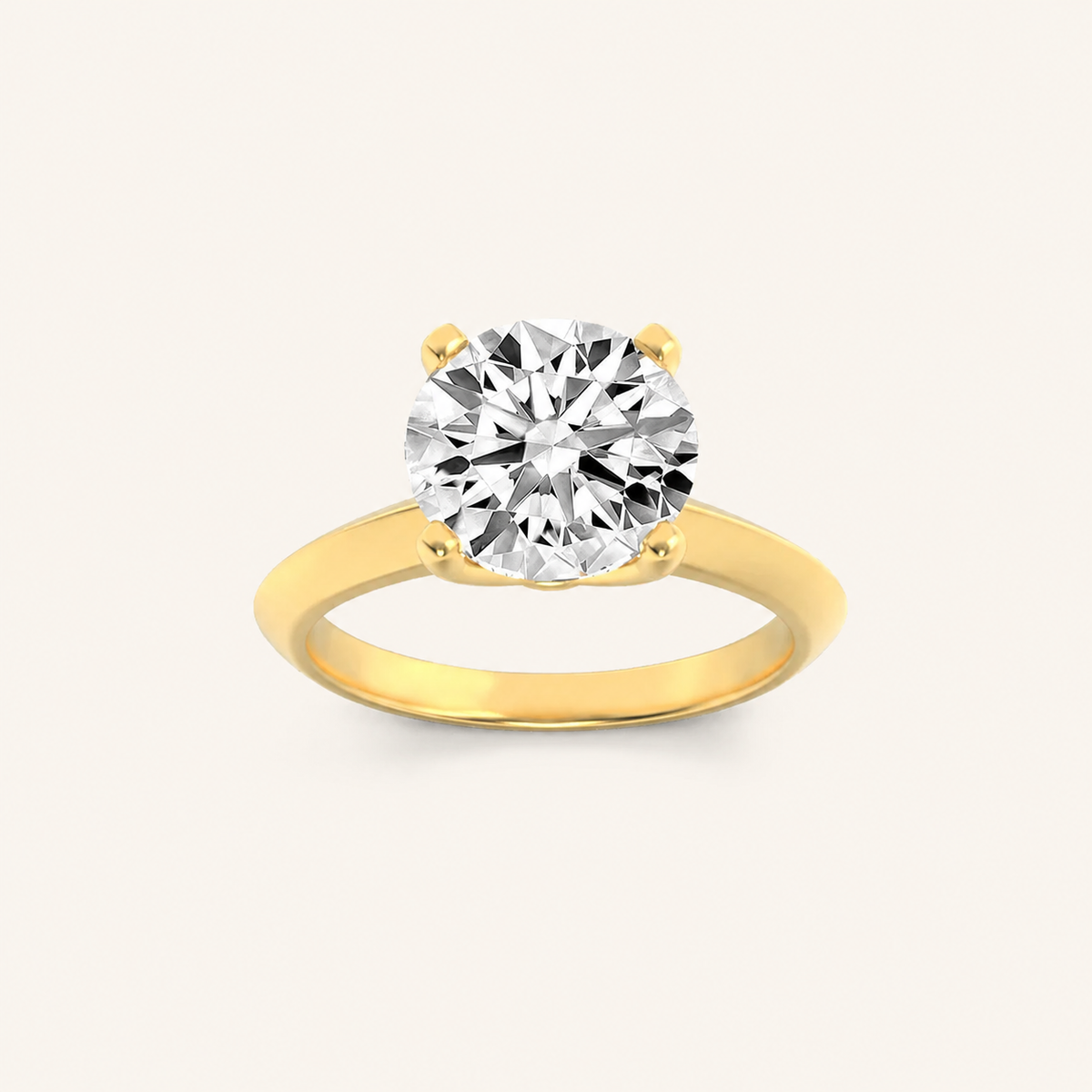 1.5CT Round Cut Lab Grown Diamond Knife Edge Shank Solitaire Engagement Ring