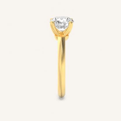 1.5CT Round Cut Lab Grown Diamond Knife Edge Shank Solitaire Engagement Ring