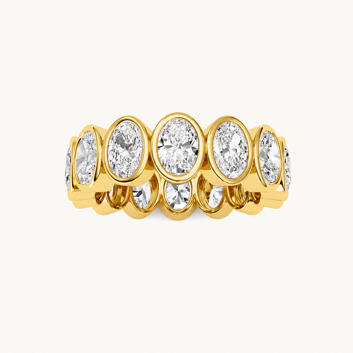 3.5CT Oval Cut Lab Grown Diamond Eternity Ring