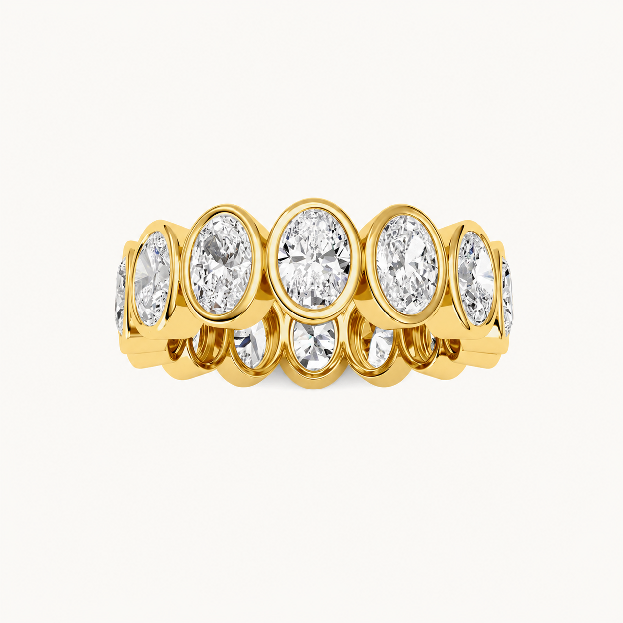 3.5CT Oval Cut Lab Grown Diamond Eternity Ring