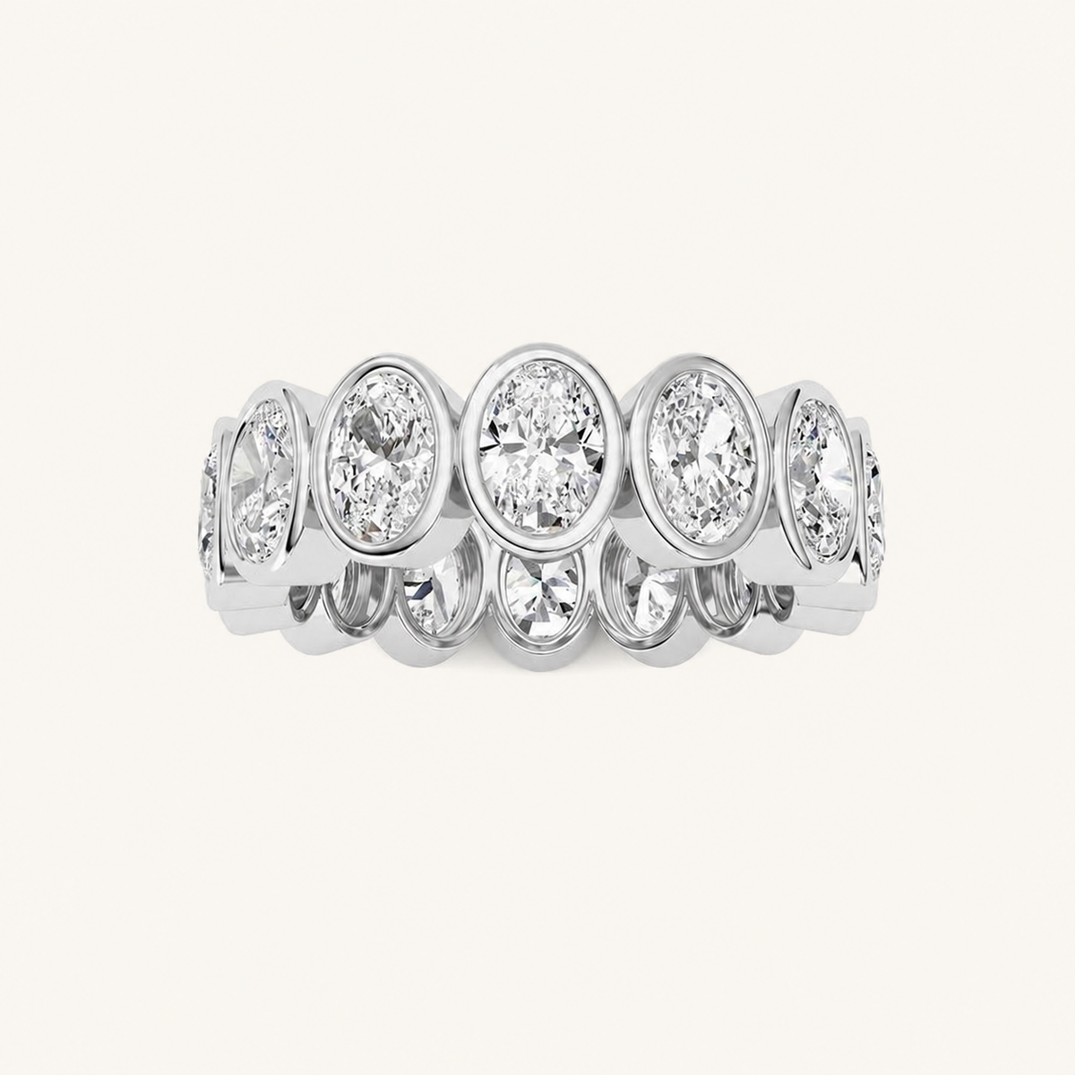 3.5CT Oval Cut Lab Grown Diamond Eternity Ring