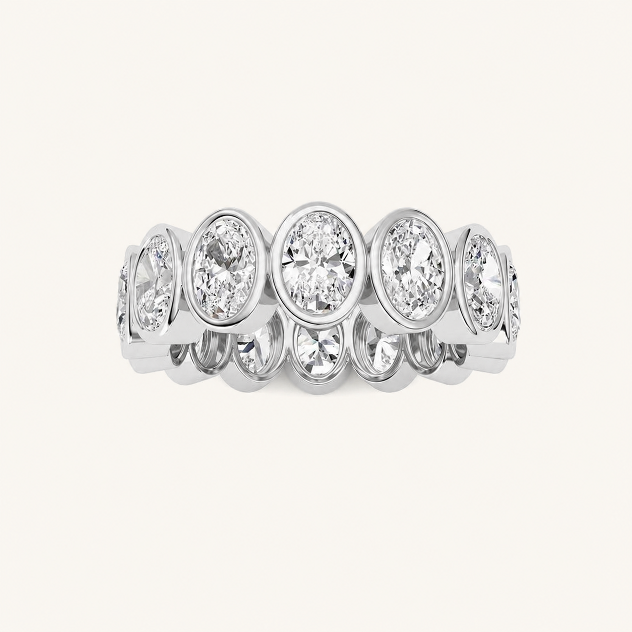 3.5CT Oval Cut Lab Grown Diamond Eternity Ring
