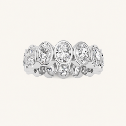 3.5CT Oval Cut Lab Grown Diamond Eternity Ring