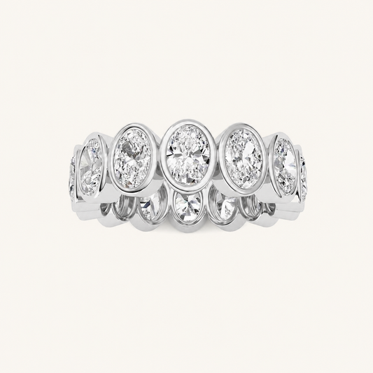 3.5CT Oval Cut Lab Grown Diamond Eternity Ring