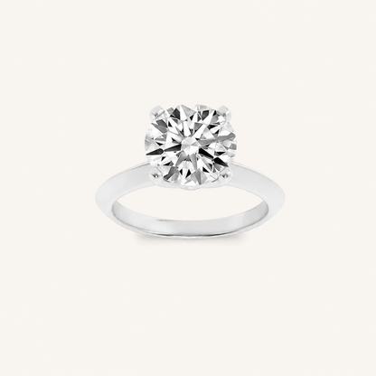 2CT Round Cut Lab Grown Diamond Knife Edge Shank Solitaire Engagement Ring