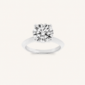 3CT Round Cut Lab Grown Diamond Knife Edge Shank Solitaire Engagement Ring
