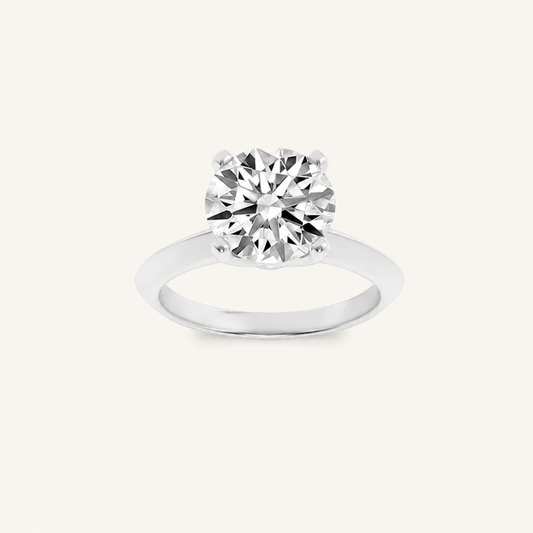 3CT Round Cut Lab Grown Diamond Knife Edge Shank Solitaire Engagement Ring
