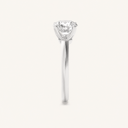 2CT Round Cut Lab Grown Diamond Knife Edge Shank Solitaire Engagement Ring