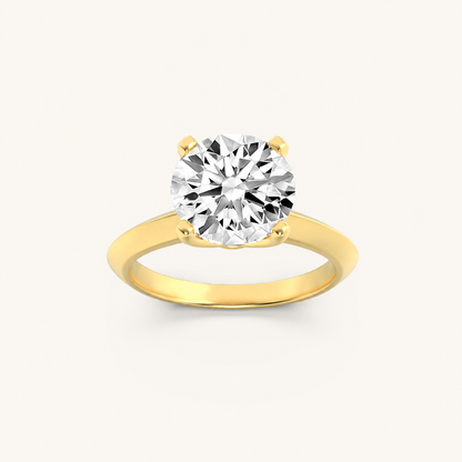2CT Round Cut Lab Grown Diamond Knife Edge Shank Solitaire Engagement Ring