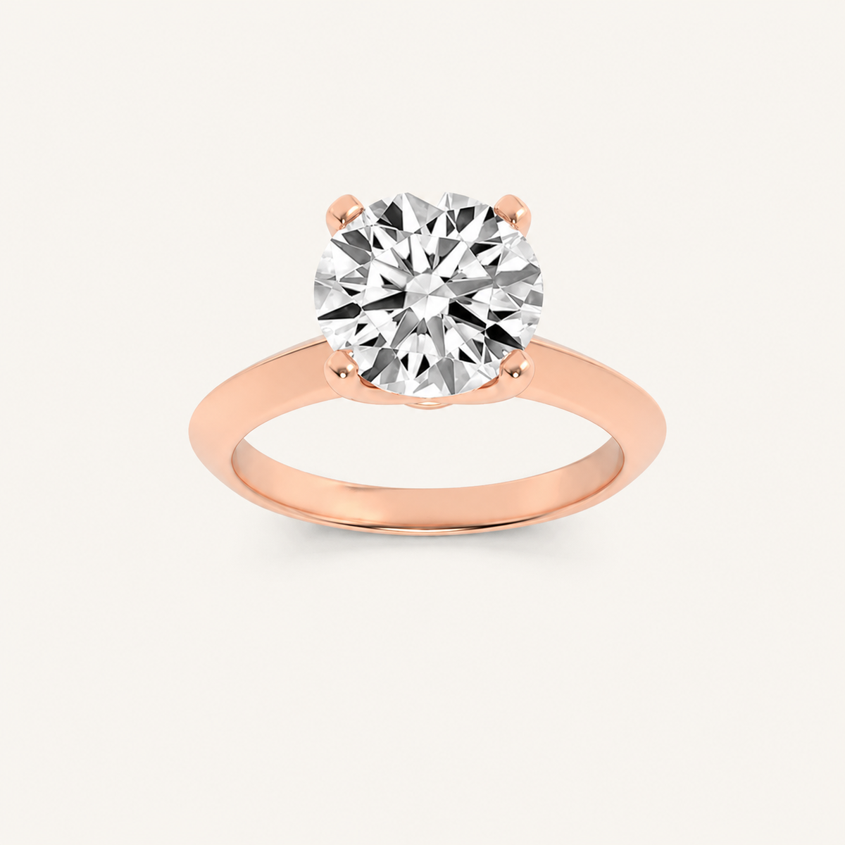 2CT Round Cut Lab Grown Diamond Knife Edge Shank Solitaire Engagement Ring