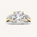 2.5CT Round Cut Lab Grown Diamond Tri Color Solitaire Engagement Ring