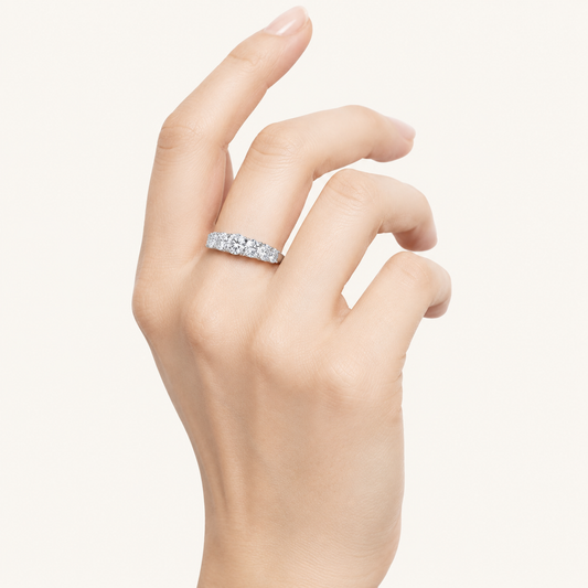 2CT Oval Cut Lab Grown Diamond Seven Stone Band Ring