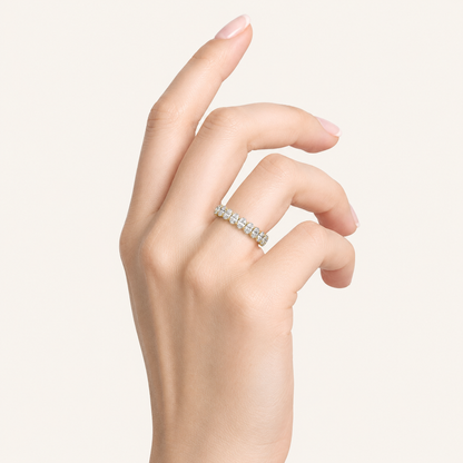 4.5CT Oval Cut Lab Grown Diamond Split Prong Eternity Ring