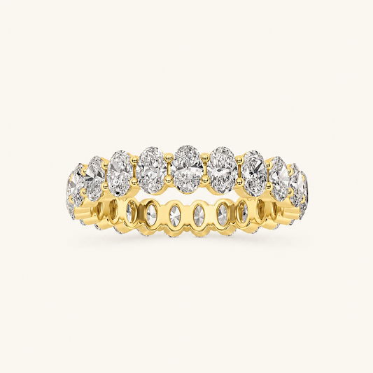 4.5CT Oval Cut Lab Grown Diamond Split Prong Eternity Ring