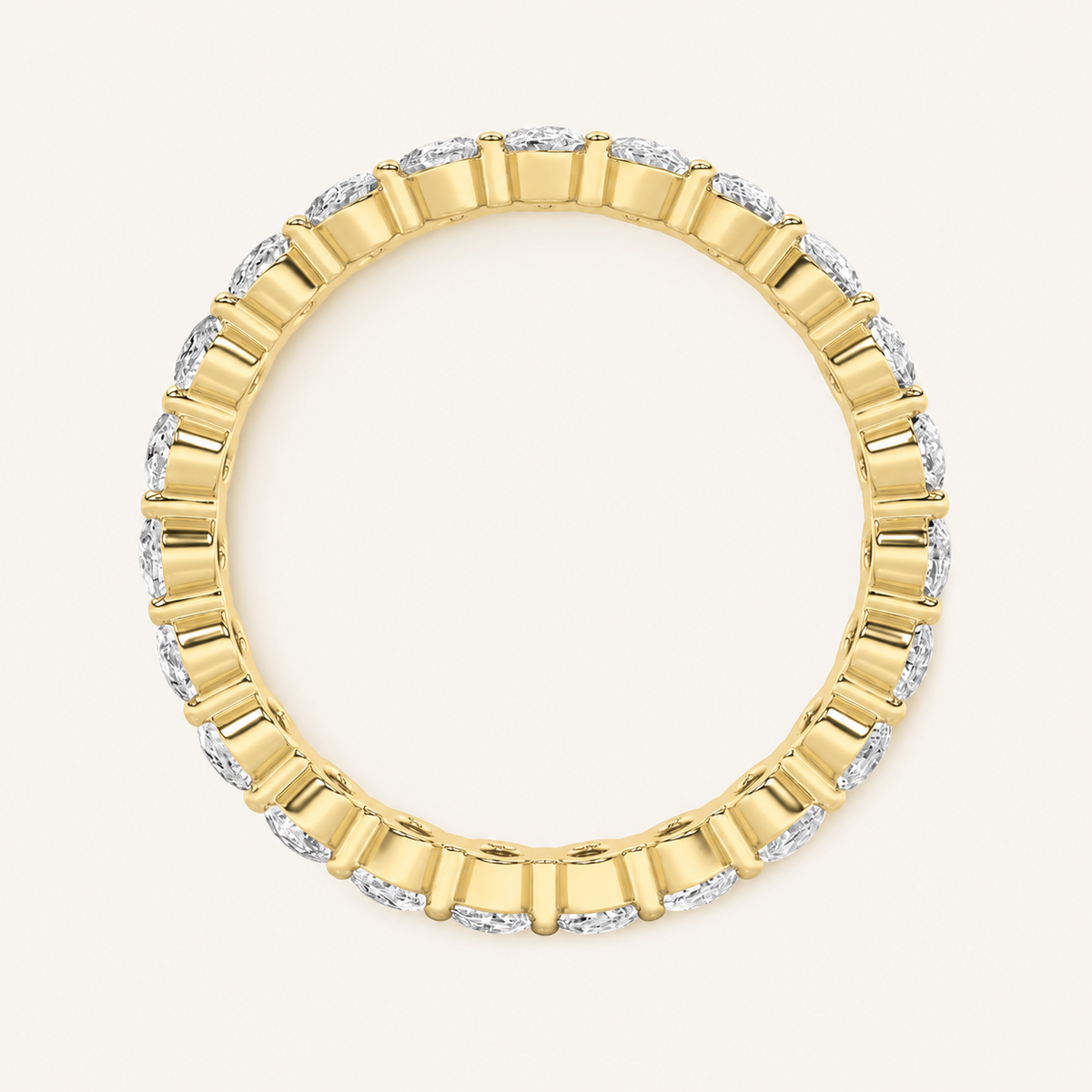4.5CT Oval Cut Lab Grown Diamond Split Prong Eternity Ring