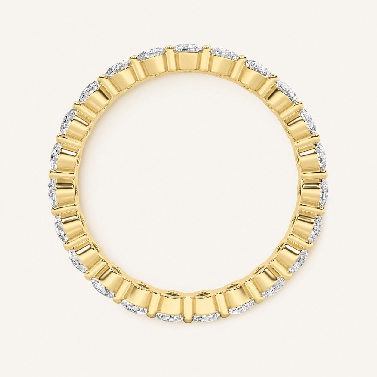 4.5CT Oval Cut Lab Grown Diamond Split Prong Eternity Ring